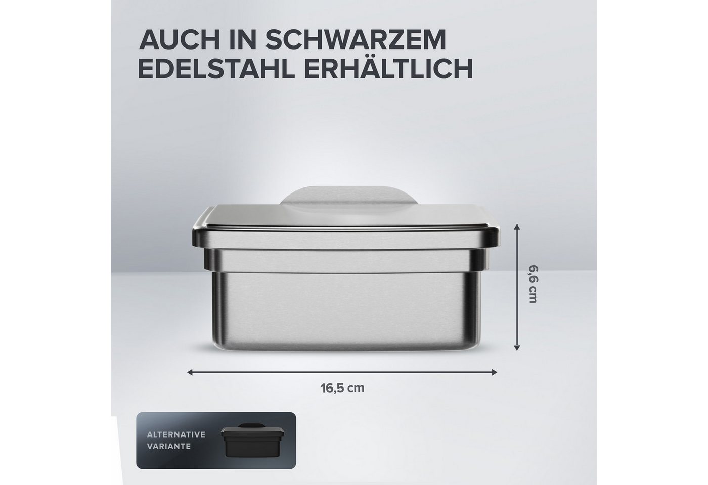 ovimar Feuchttücherbox (1 St), aus Edelstahl in Silber zur Zum Kleben – Bild 3 von 5