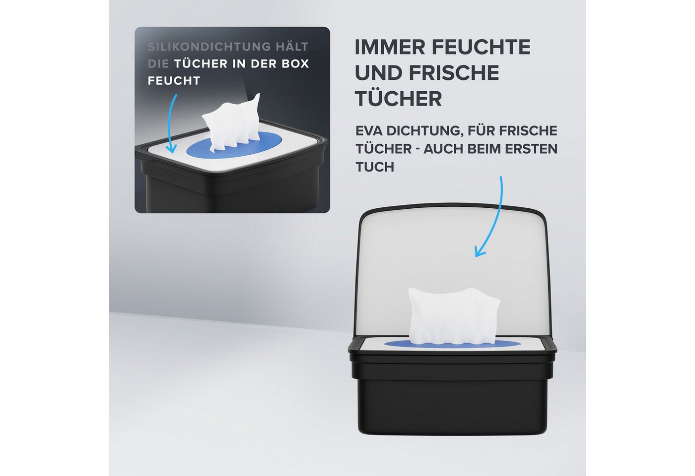 ovimar Feuchttücherbox (1 St), aus Edelstahl in Schwarz zur Zum Bohren – Bild 2 von 5