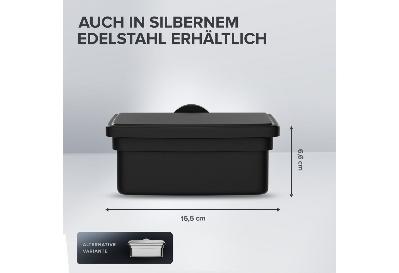 ovimar Feuchttücherbox (1 St), aus Edelstahl in Schwarz zur Zum Bohren – Bild 3 von 5