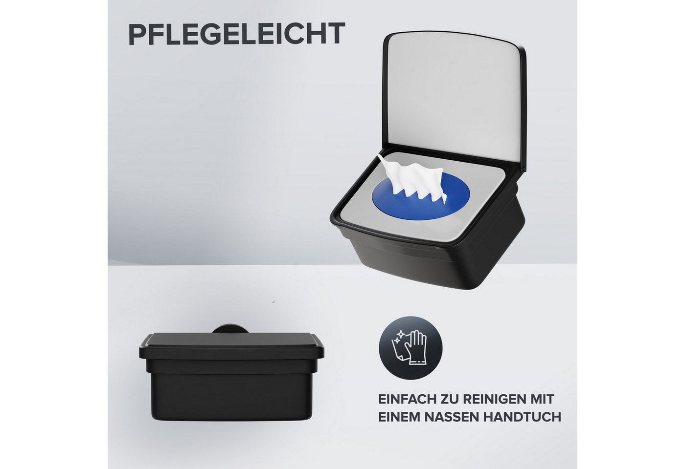 ovimar Feuchttücherbox (1 St), aus Edelstahl in Schwarz zur Zum Bohren – Bild 4 von 5