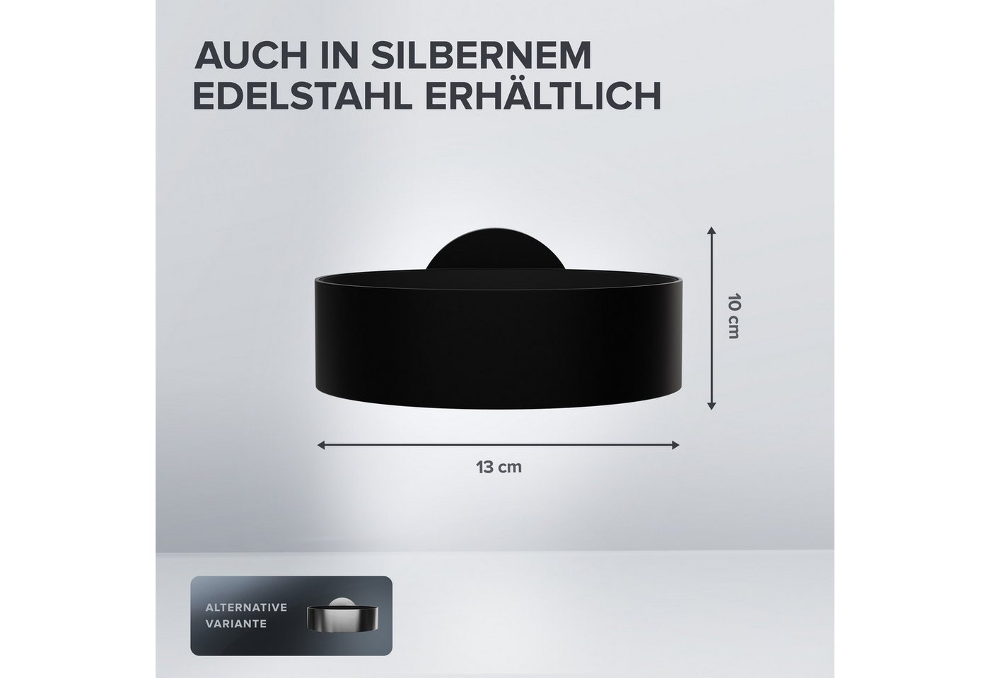 ovimar Haartrocknerhalter Kvitoya, (1-tlg., aus Edelstahl in Schwarz zur Zum Bohren) – Bild 3 von 5