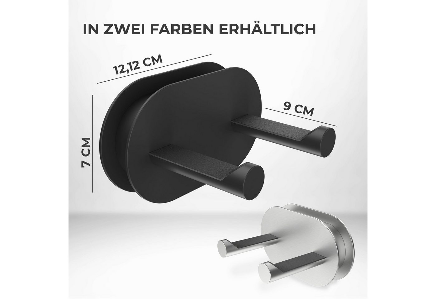 ovimar Haartrocknerhalter Rovaer, (1-tlg., aus Edelstahl in Schwarz zur Zum Kleben) – Bild 3 von 5