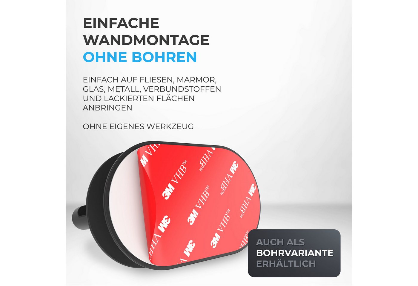 ovimar Haartrocknerhalter Rovaer, (1-tlg., aus Edelstahl in Schwarz zur Zum Kleben) – Bild 5 von 5