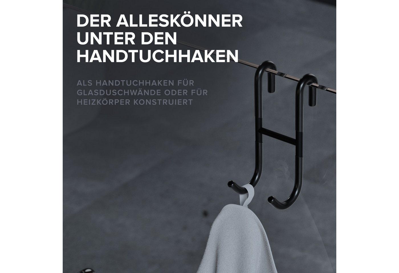 ovimar Handtuchhaken, (Packung, 2-St., 2), aus Edelstahl in Schwarz zur Zum Aufhängen – Bild 3 von 5