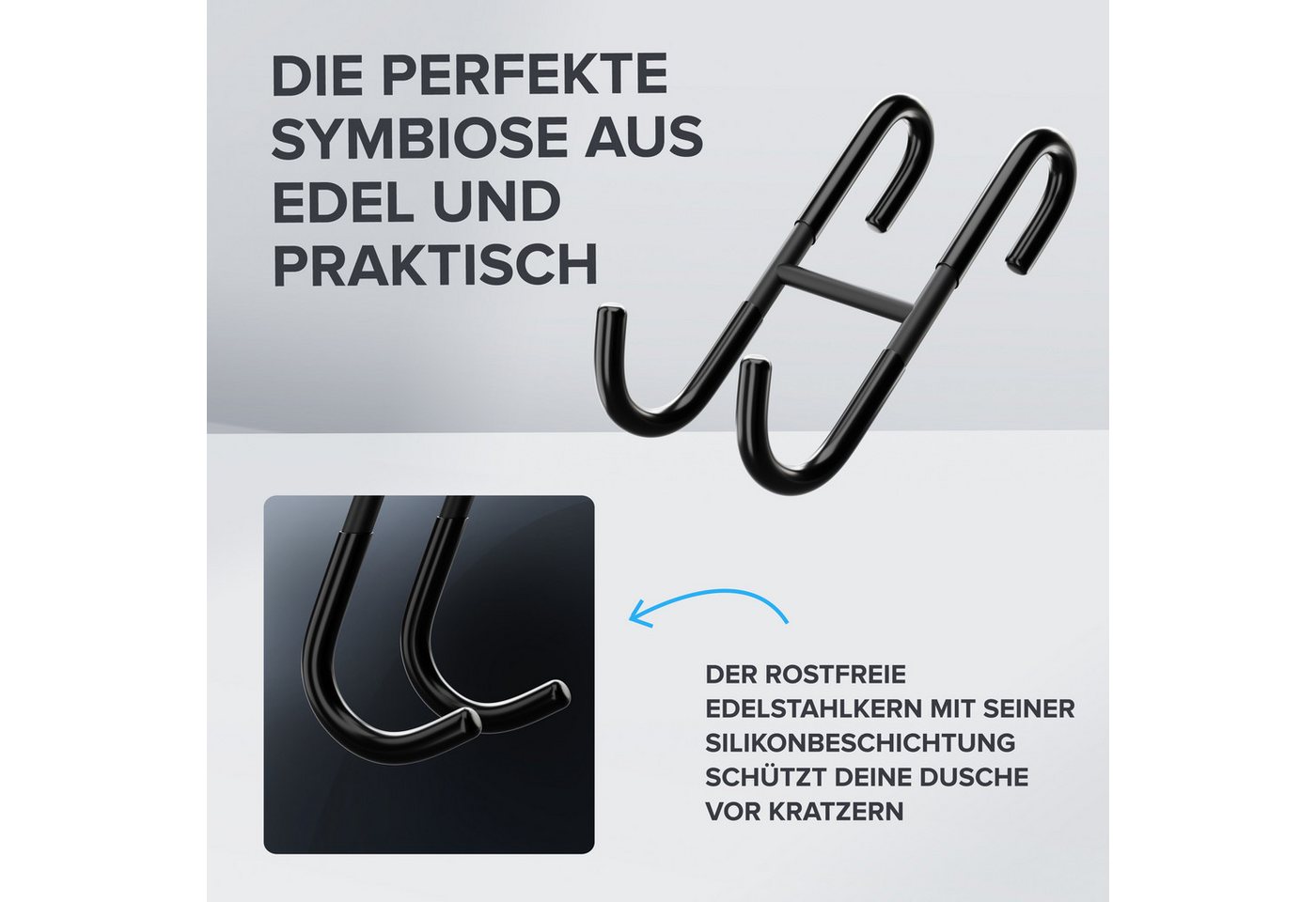 ovimar Handtuchhaken, (Packung, 2-St., 2), aus Edelstahl in Schwarz zur Zum Aufhängen – Bild 4 von 5