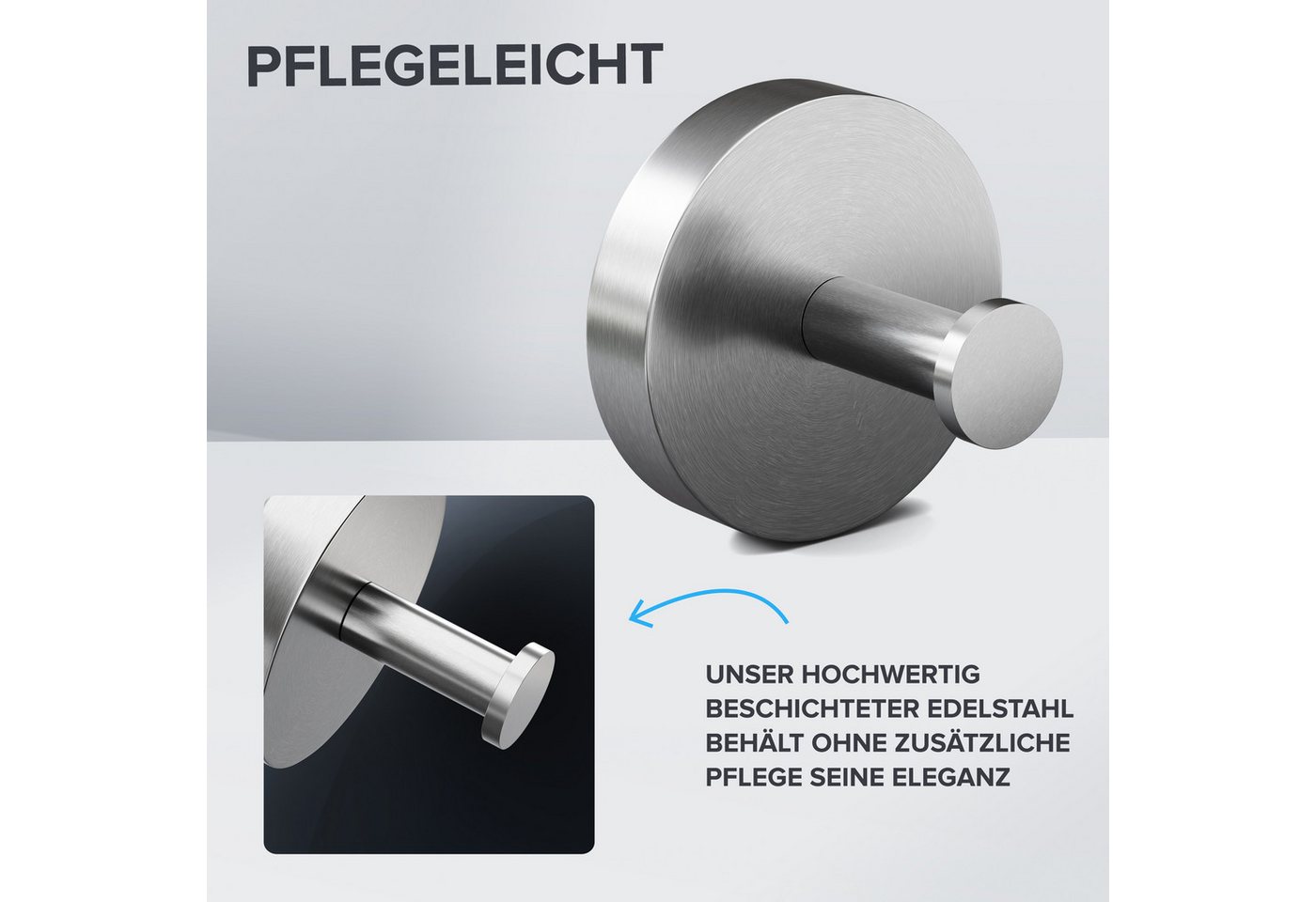 ovimar Handtuchhaken Strib, (1-St), aus Edelstahl in Silber zur Zum Bohren – Bild 4 von 5