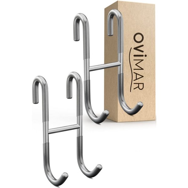 ovimar Handtuchhaken, (Packung, 2-St., 2), aus Edelstahl in Silber zur Zum Aufhängen