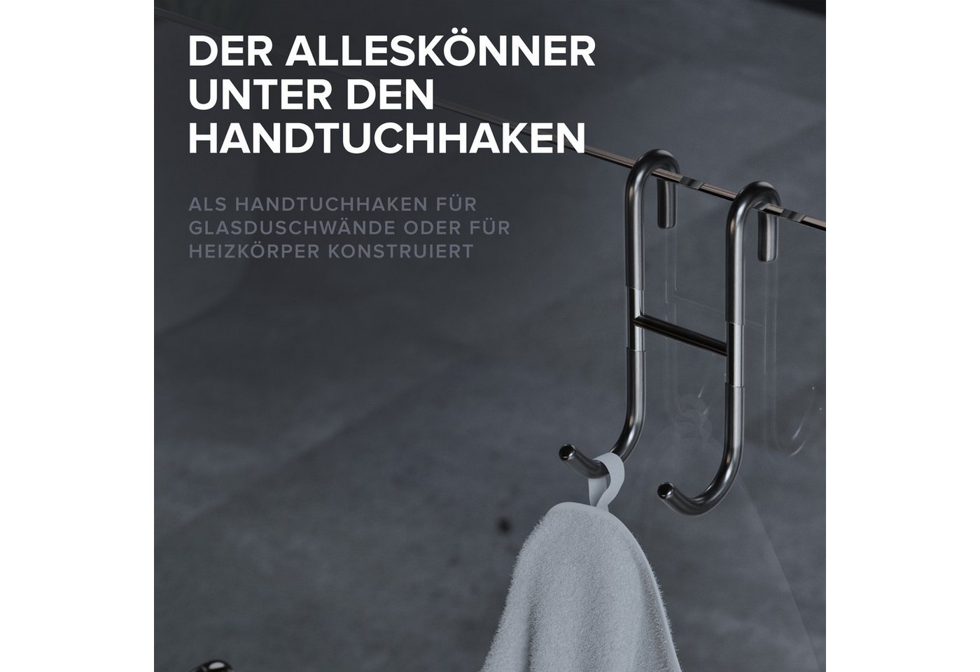 ovimar Handtuchhaken, (Packung, 2-St., 2), aus Edelstahl in Silber zur Zum Aufhängen – Bild 3 von 5