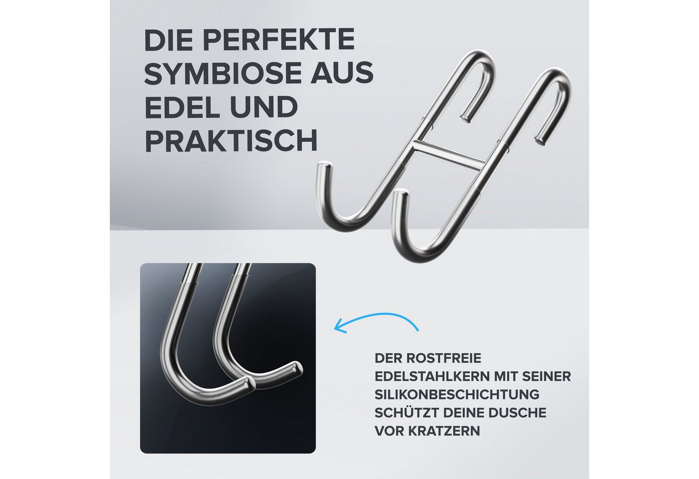 ovimar Handtuchhaken, (Packung, 2-St., 2), aus Edelstahl in Silber zur Zum Aufhängen – Bild 4 von 5