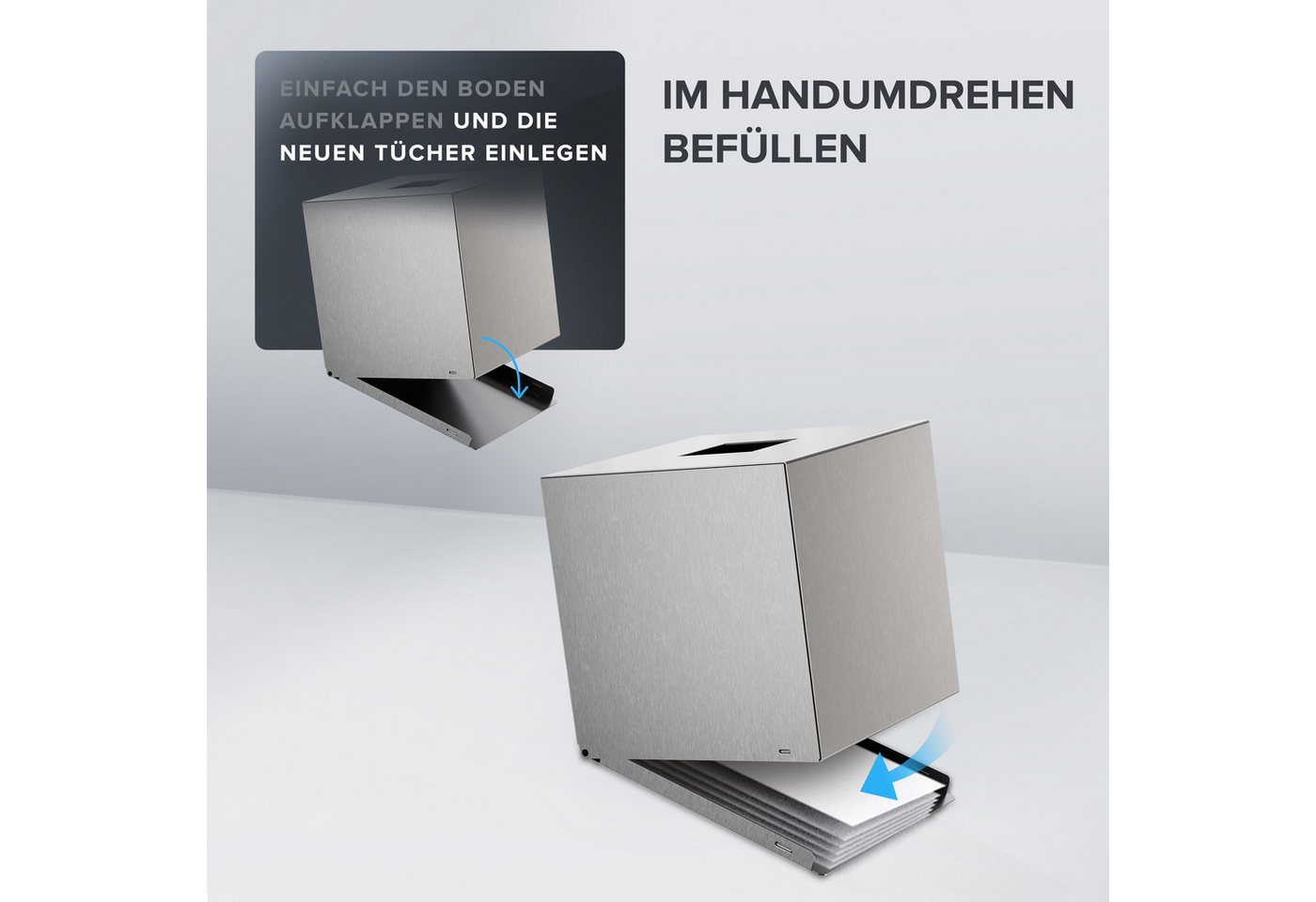 ovimar Papiertuchbox (1 St), aus Edelstahl in Silber zur – Bild 2 von 5
