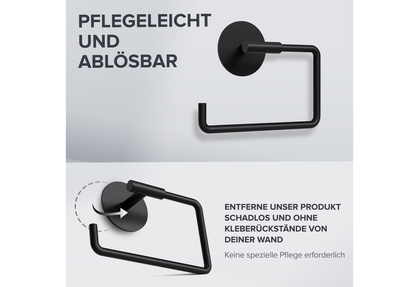 ovimar Toilettenpapierhalter Tromoy (1-St), aus Edelstahl in Schwarz zur Zum Kleben – Bild 4 von 5