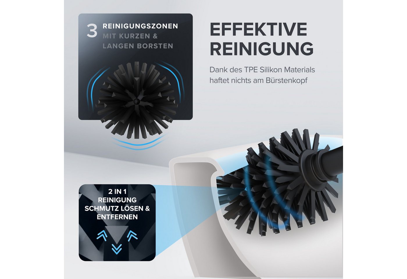 ovimar WC-Reinigungsbürste, (1-tlg), aus Edelstahl in Schwarz zur – Bild 2 von 5