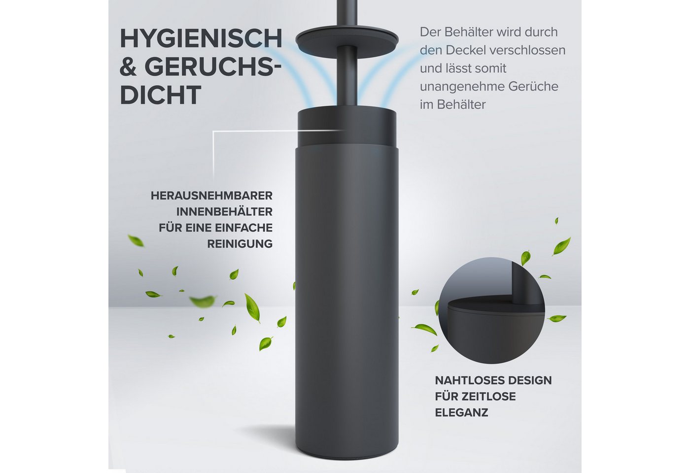 ovimar WC-Reinigungsbürste, (1-tlg), aus Edelstahl in Schwarz zur – Bild 3 von 5