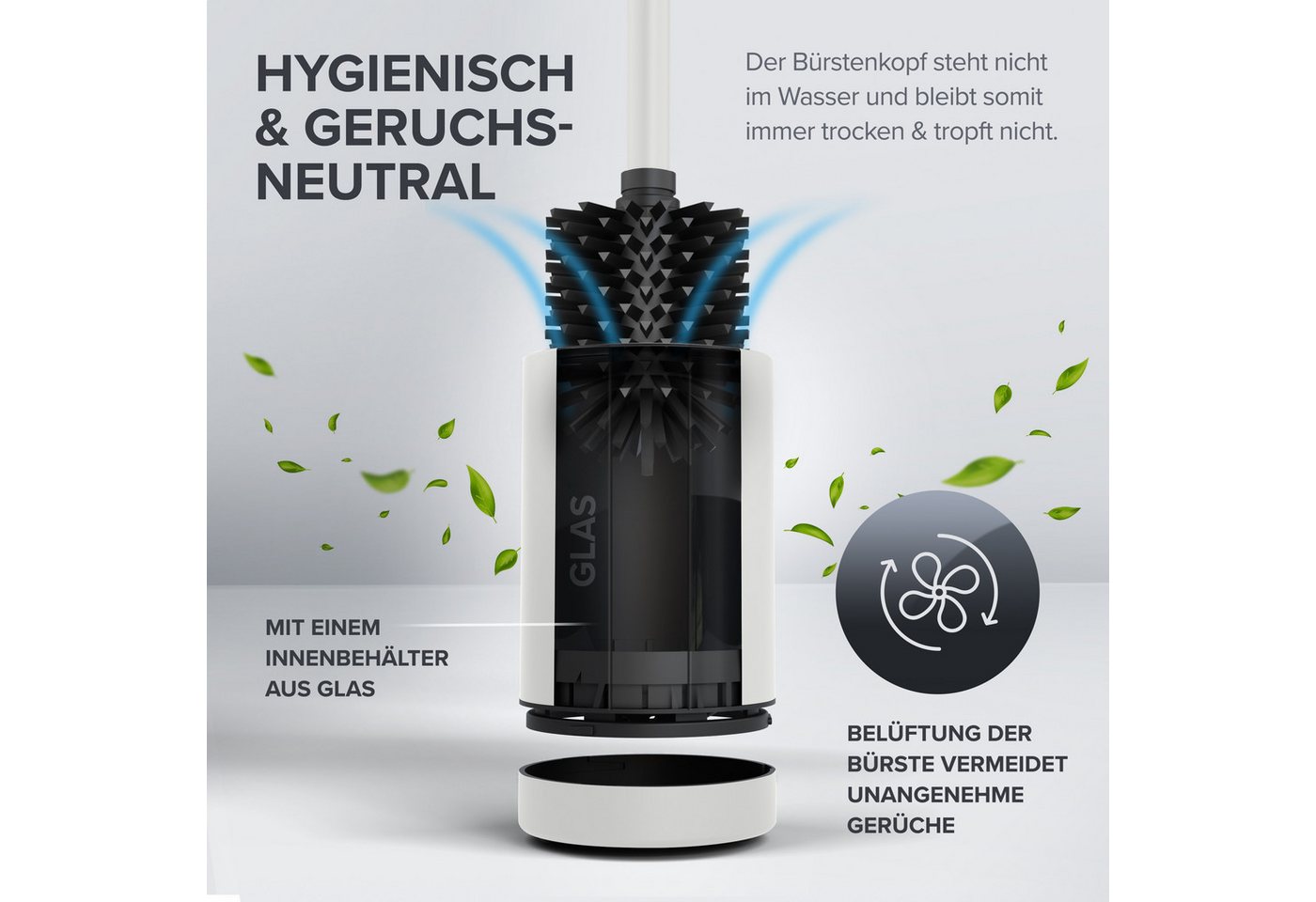 ovimar WC-Reinigungsbürste, (1-tlg), aus Edelstahl in Weiß zur – Bild 3 von 5