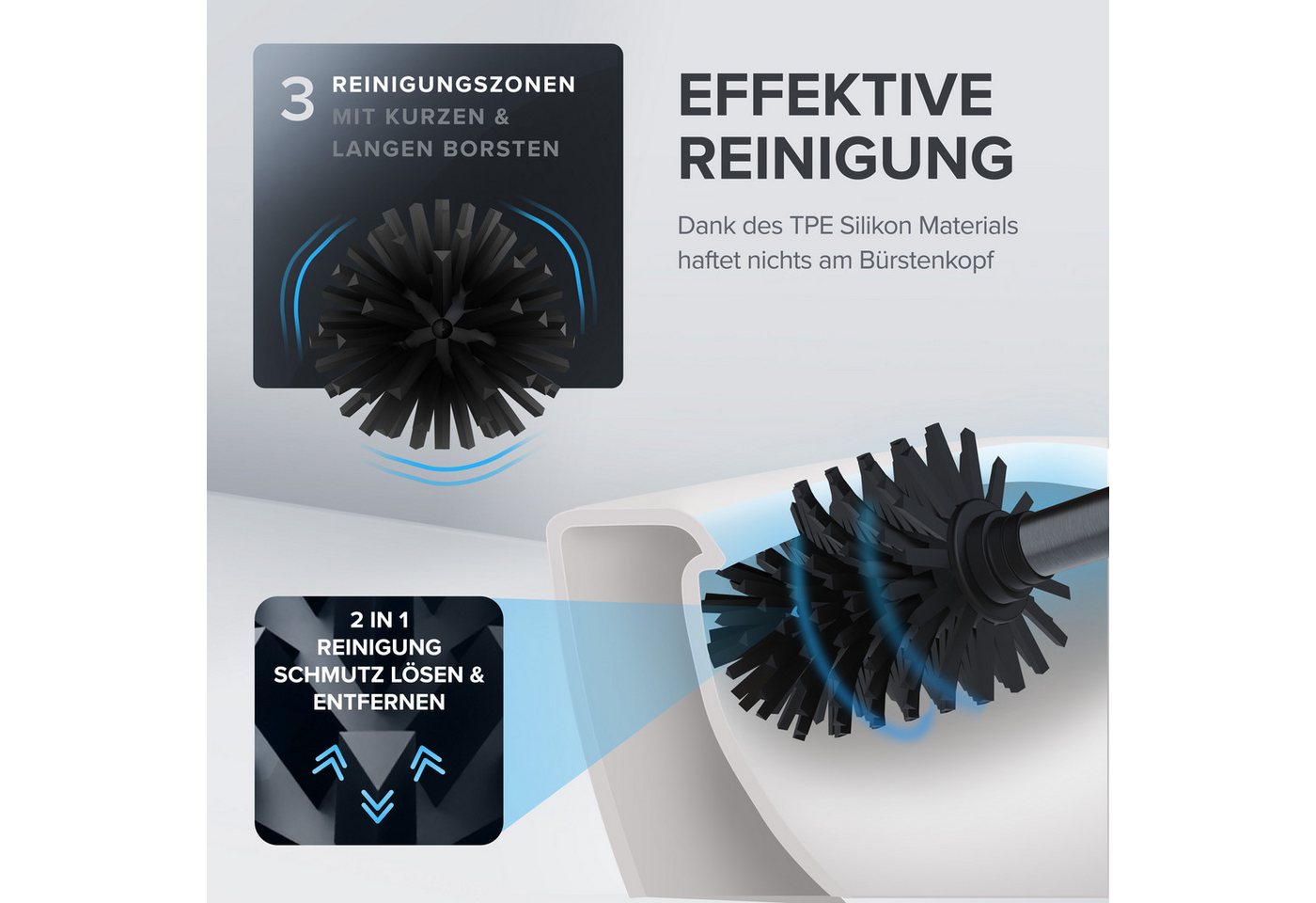 ovimar WC-Reinigungsbürste, (1-tlg), aus Edelstahl in Gunmetal zur – Bild 2 von 5