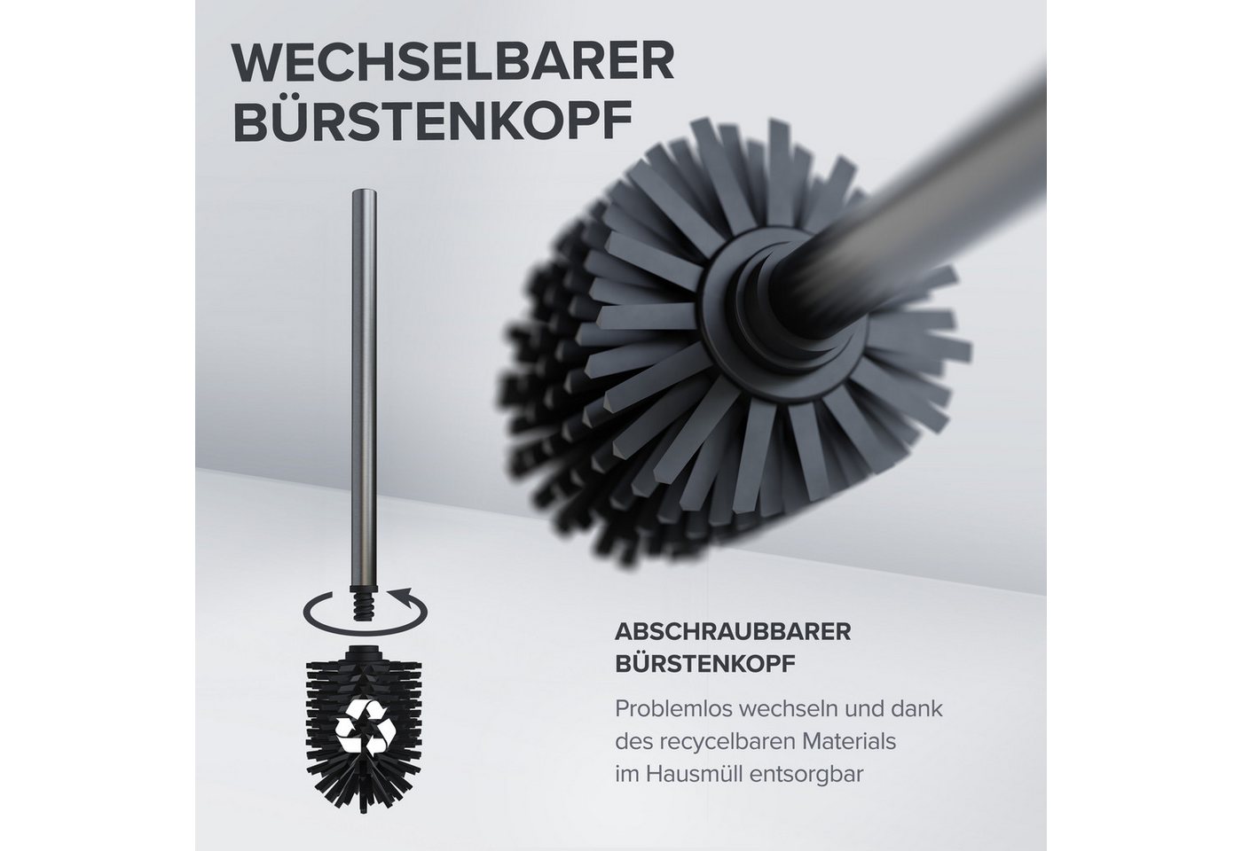 ovimar WC-Reinigungsbürste, (1-tlg), aus Edelstahl in Gunmetal zur – Bild 4 von 5