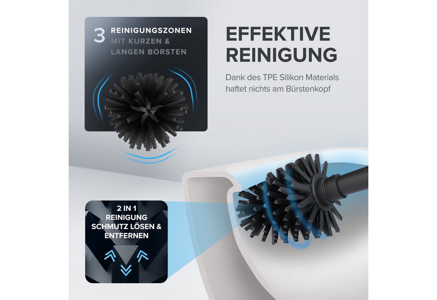 ovimar WC-Reinigungsbürste, (1-tlg), aus Edelstahl in Schwarz zur – Bild 2 von 5