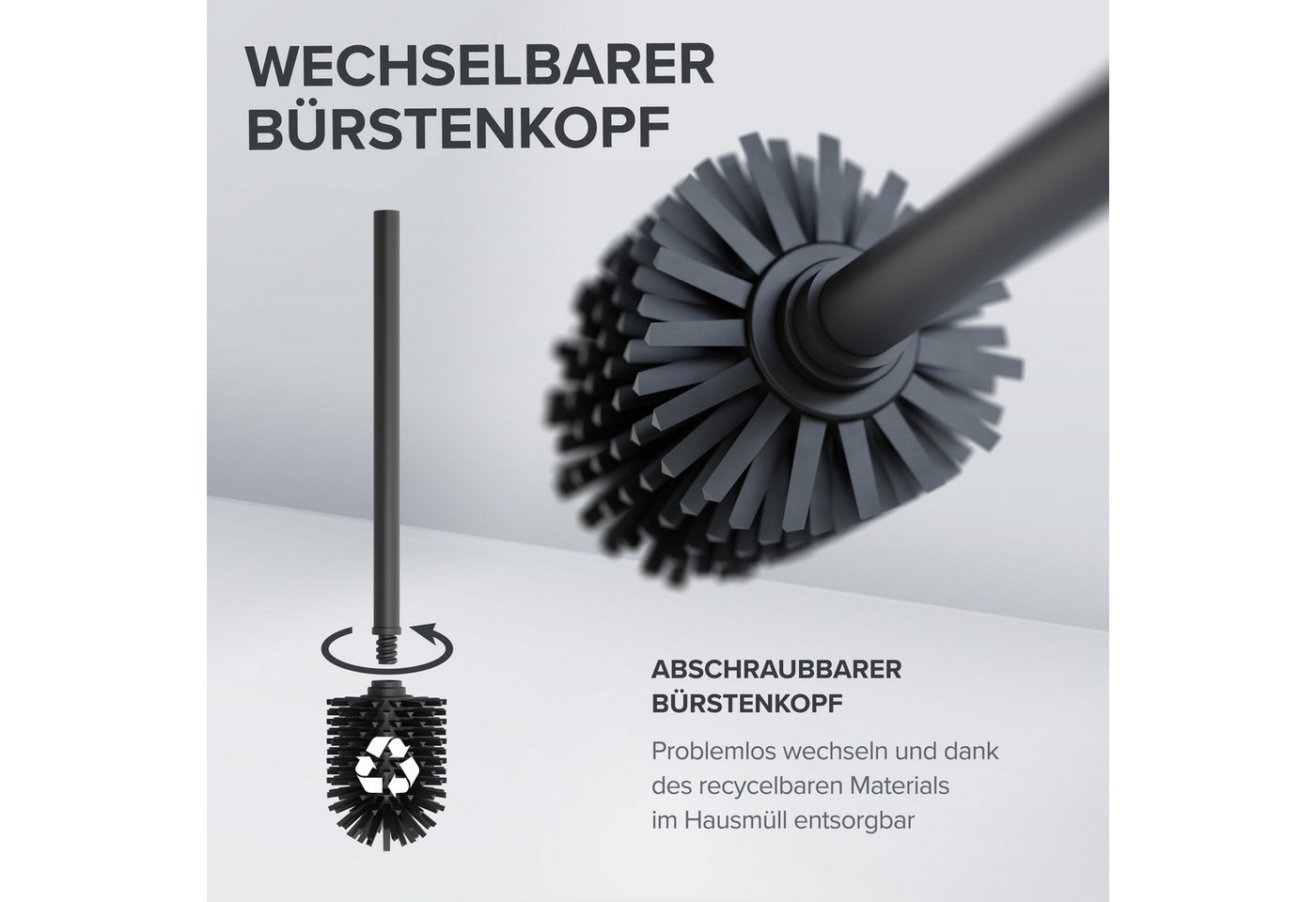 ovimar WC-Reinigungsbürste, (1-tlg), aus Edelstahl in Schwarz zur – Bild 4 von 5