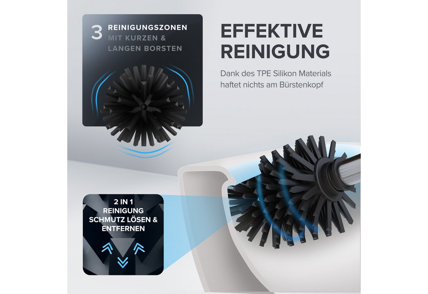 ovimar WC-Reinigungsbürste, (1-tlg), aus Edelstahl in Silber zur – Bild 2 von 5