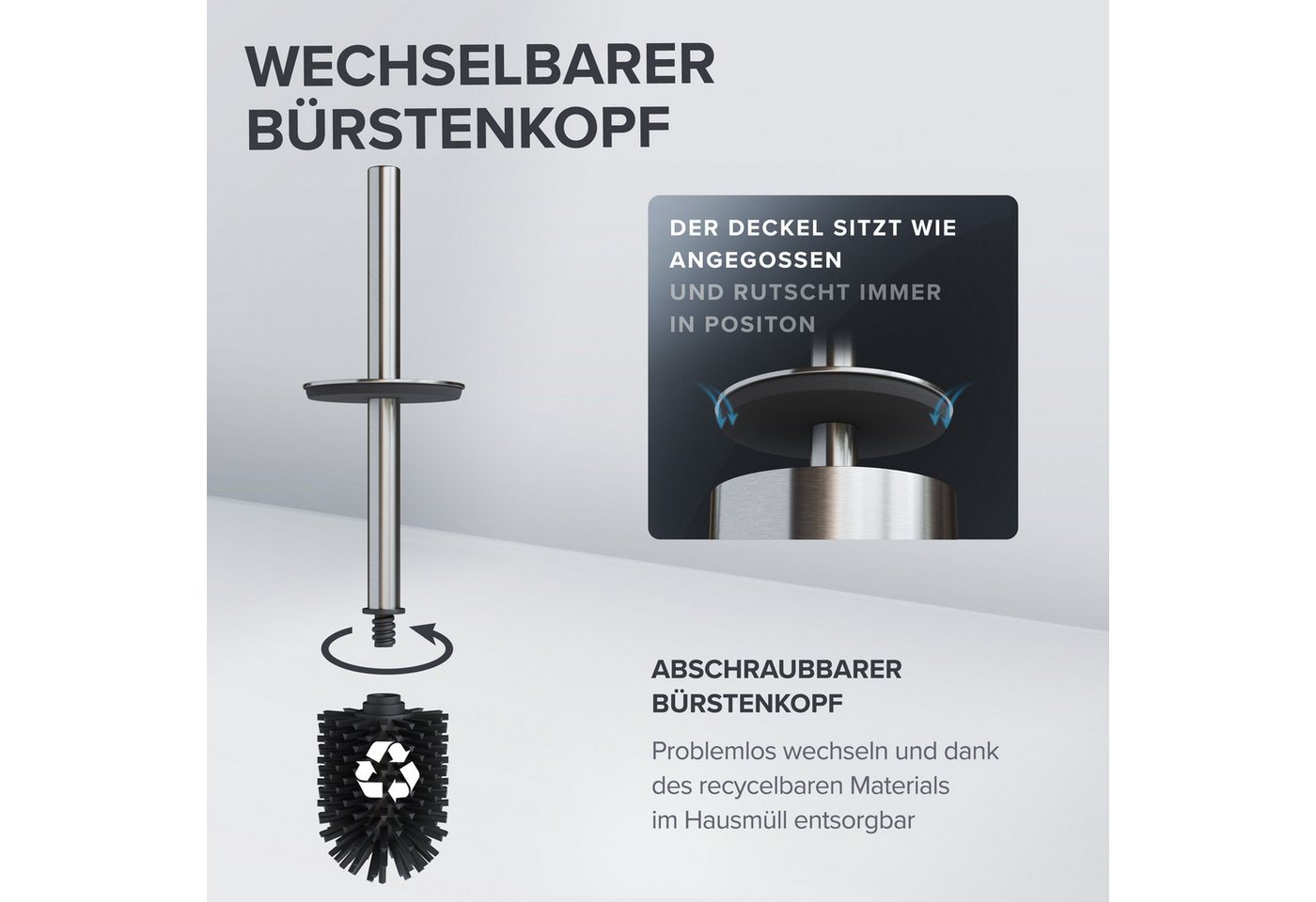 ovimar WC-Reinigungsbürste, (1-tlg), aus Edelstahl in Silber zur – Bild 4 von 5