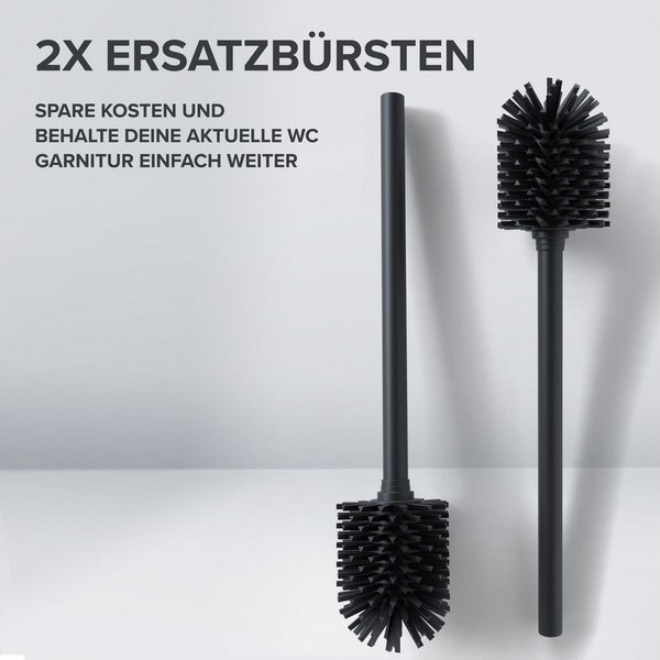 ovimar WC-Reinigungsbürste, (Packung, 2-tlg., 2), aus Edelstahl in Schwarz zur