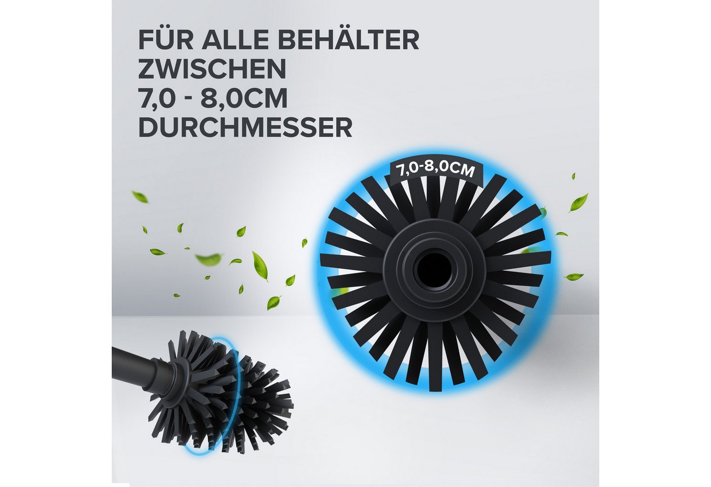 ovimar WC-Reinigungsbürste, (Packung, 2-tlg., 2), aus Edelstahl in Schwarz zur – Bild 4 von 5