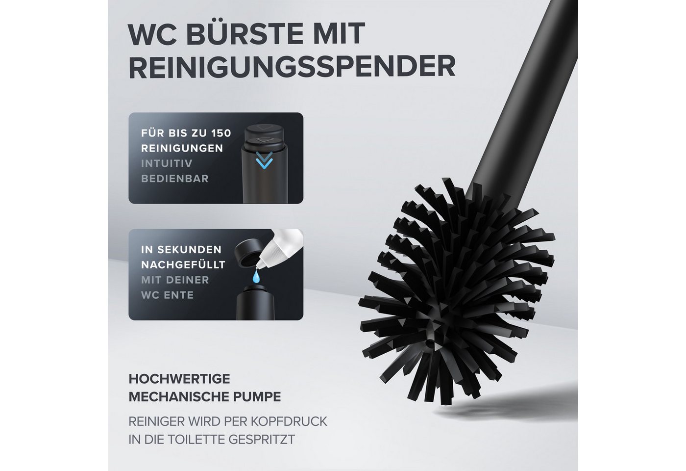 ovimar WC-Reinigungsbürste, (1-tlg), aus Edelstahl in Schwarz zur – Bild 2 von 5