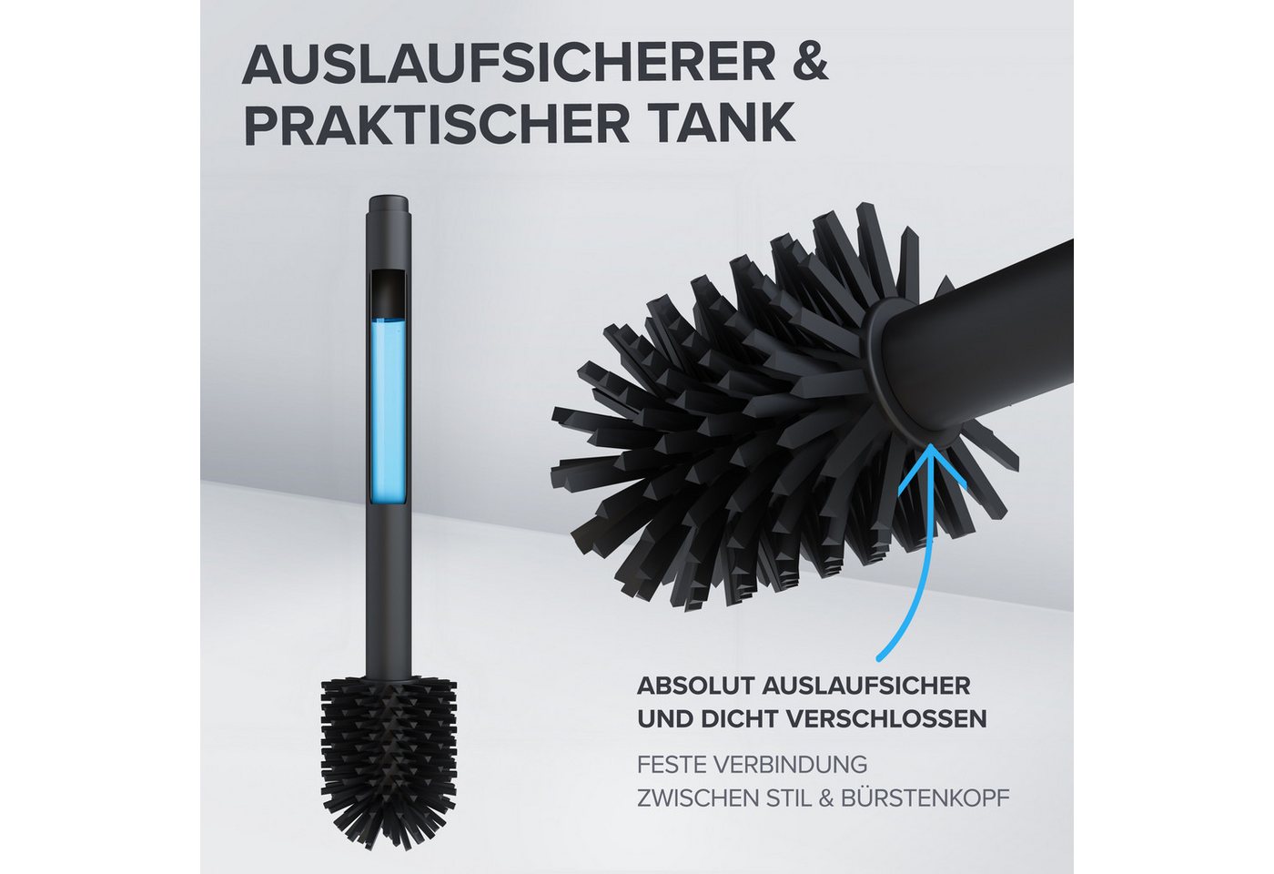 ovimar WC-Reinigungsbürste, (1-tlg), aus Edelstahl in Schwarz zur – Bild 4 von 5