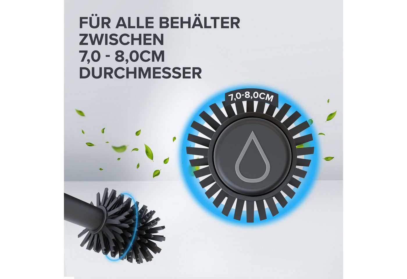 ovimar WC-Reinigungsbürste, (1-tlg), aus Edelstahl in Schwarz zur – Bild 5 von 5