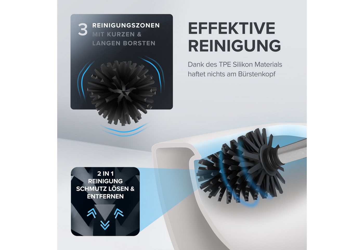 ovimar WC-Reinigungsbürste, (1-tlg), aus Edelstahl in Silber zur – Bild 2 von 5