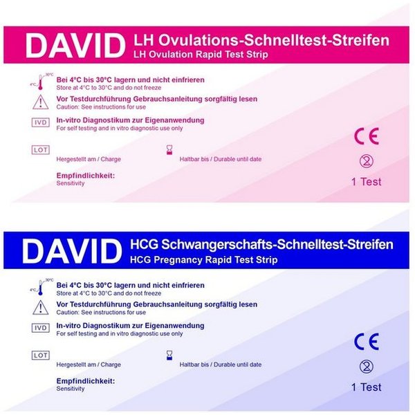 David Ovulationstest 100x David Ovulationstest 10miu/ml +10 SW Streifen