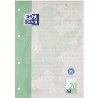 OXFORD Recycling-Schulblock A4, kopfgeleimt, 50 Blatt, Lineatur 20