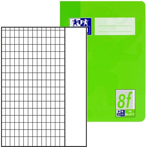 Schulheft, A4, Lineatur 8f, hellgrün, 16 Blatt