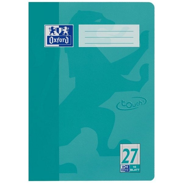 OXFORD Schulheft Touch, A4, liniert (Lineatur 27), Innen-/ Außenrand, ungelocht, 16 Blatt