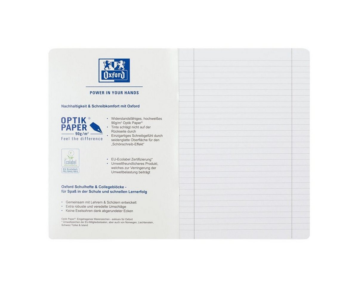 OXFORD Schulheft Touch, A4, liniert (Lineatur 27), Innen-/ Außenrand, ungelocht, 16 Blatt – Bild 3 von 5