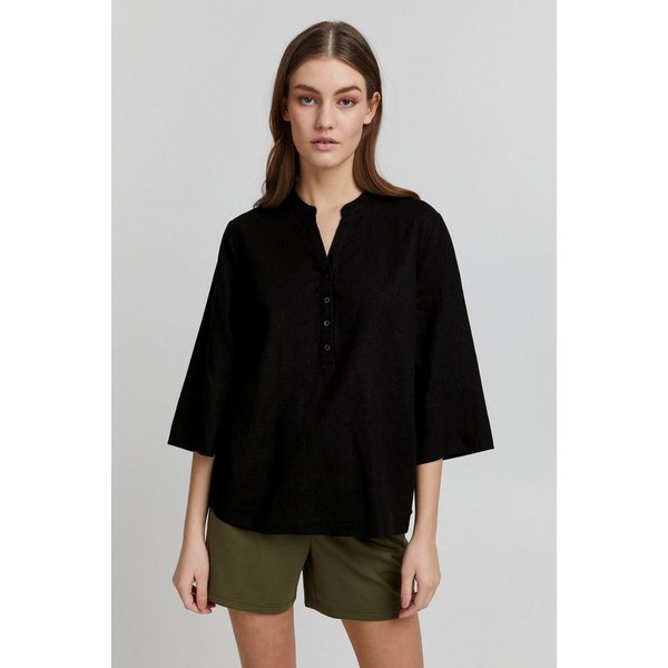 OXMO Shirtbluse OXAnea Bluse aus Leinenmix