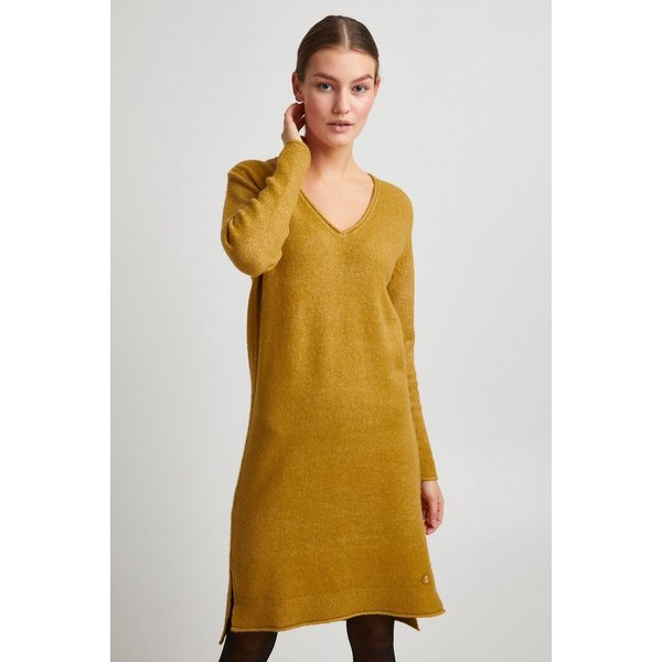 OXMO Strickkleid OXIda Feinstrickkleid mit V-Ausschnitt
