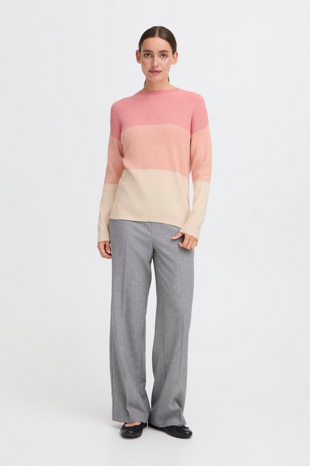 OXMO Strickpullover OXIManny Gerippter Feinstrick-Pullover in Colorblock-Optik – Bild 3 von 5