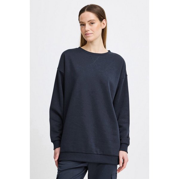 OXMO Sweatshirt OXHillary Modischer Rundhalspullover in längerem Schnitt