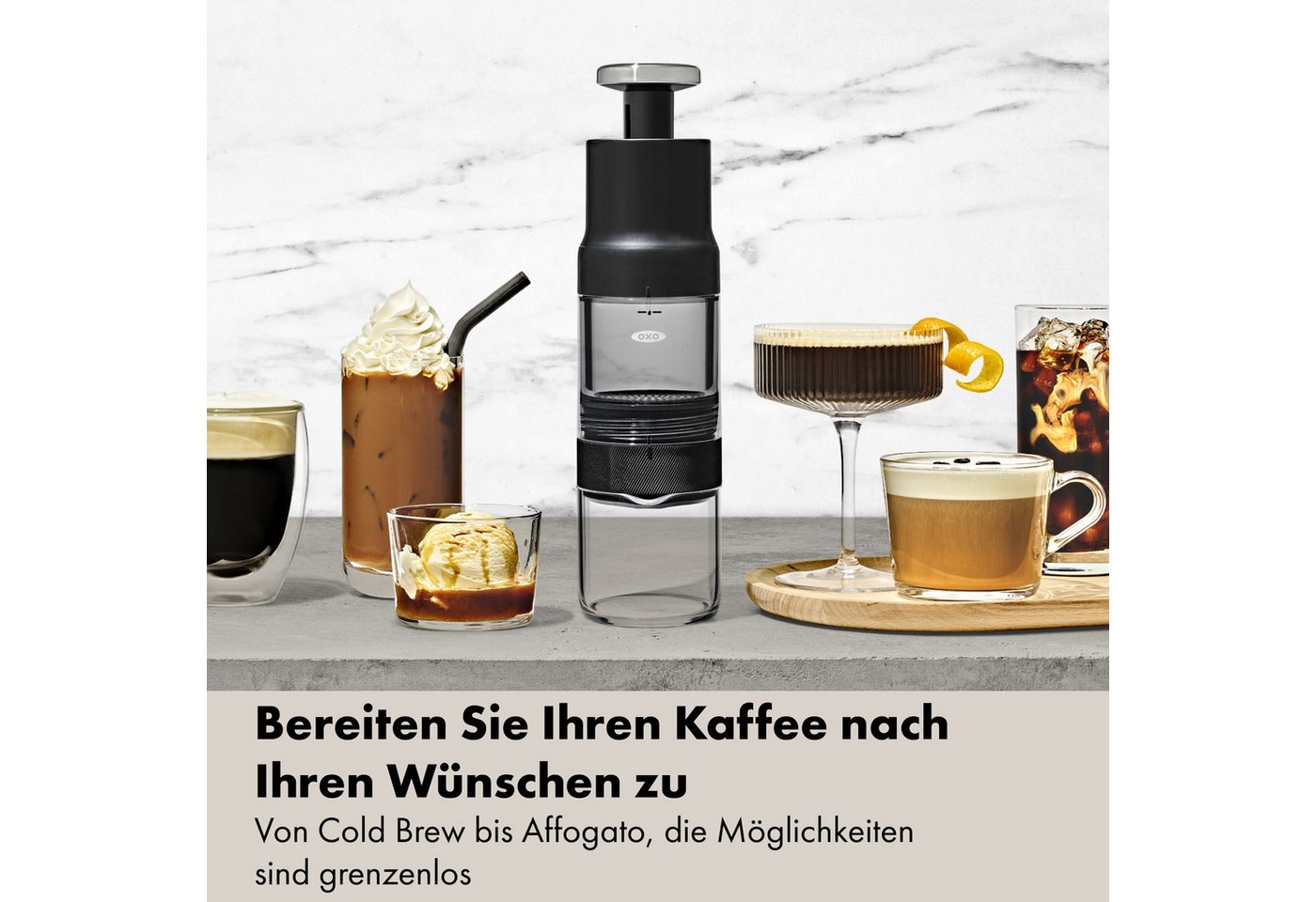 OXO Good Grips Kaffeebereiter Rapid Brew, Heiß in 2 Minuten, Cold Brew in 5 Minuten – ganz ohne Strom – Bild 4 von 5