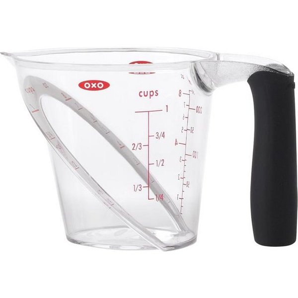 OXO Good Grips Messbecher Abgewinkelter Messbecher mit Innenskala 1/4, 1/2, oder 1 Liter