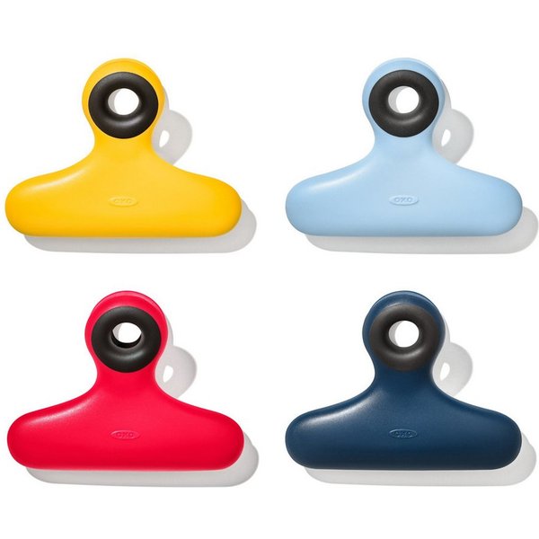 OXO Good Grips Verschlussklammer (4-tlg), Allzweck-Magnetclips – 4er-Pack
