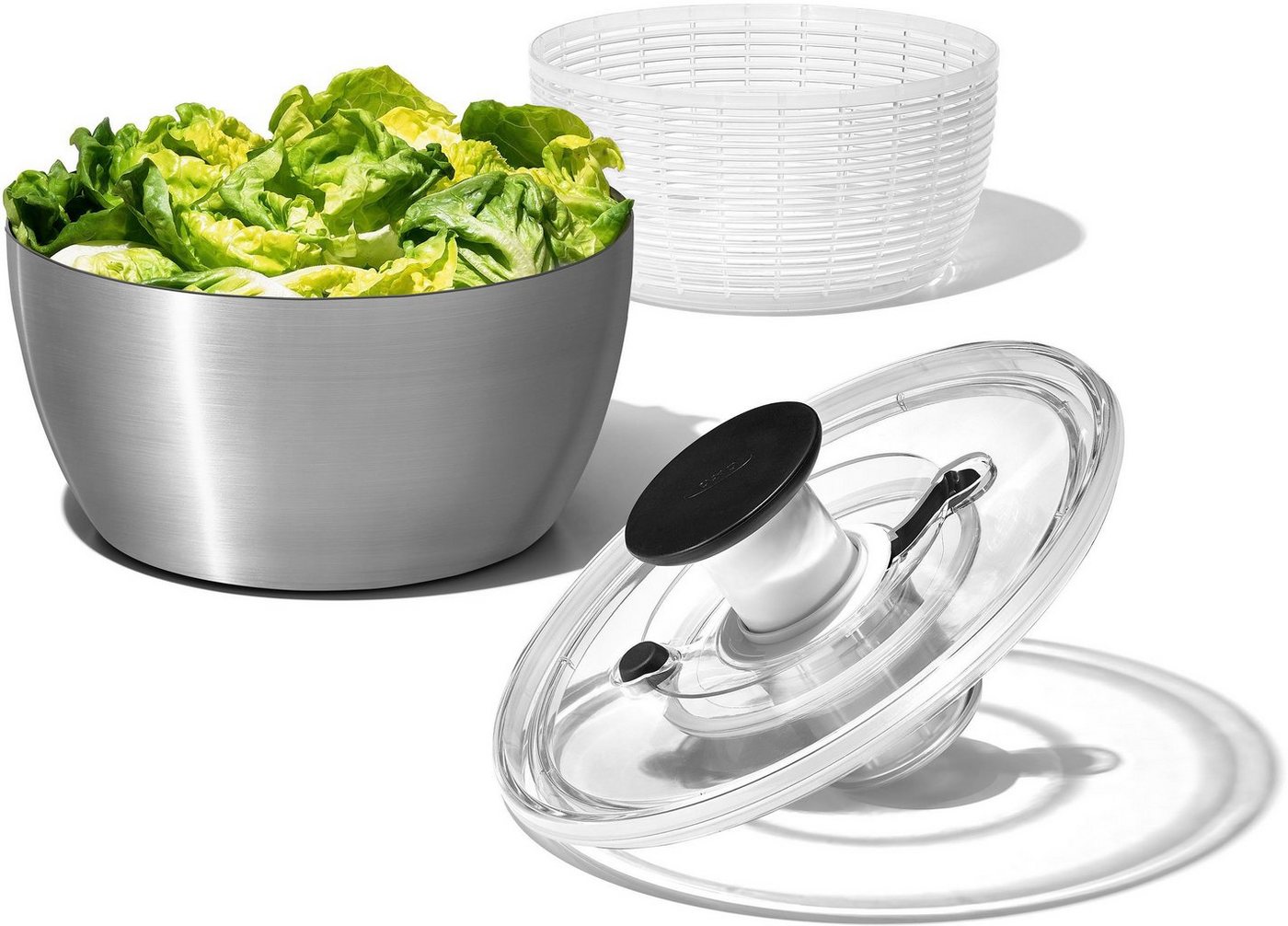 OXO SteeL Salatschleuder, 6 Liter, Edelstahl – Bild 2 von 4