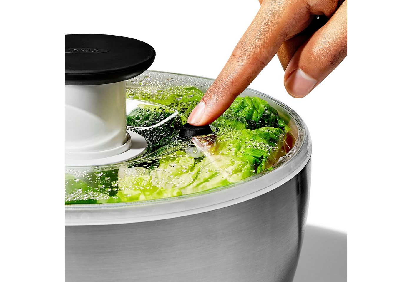 OXO SteeL Salatschleuder, 6 Liter, Edelstahl – Bild 3 von 4