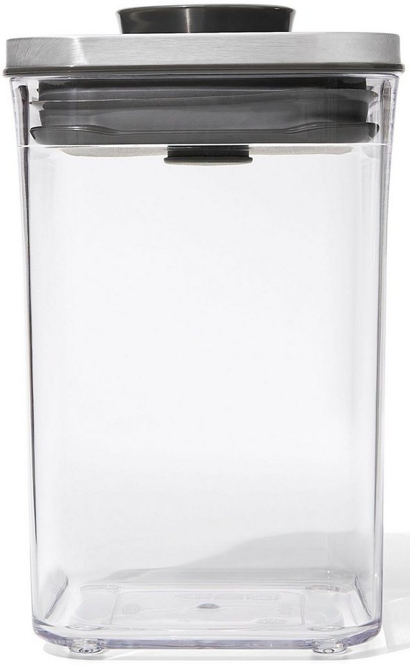OXO SteeL Vorratsdose Pop, Edelstahl, Kunststoff, (1-tlg), KLEINES QUADRAT KURZ - 1L – Bild 2 von 3
