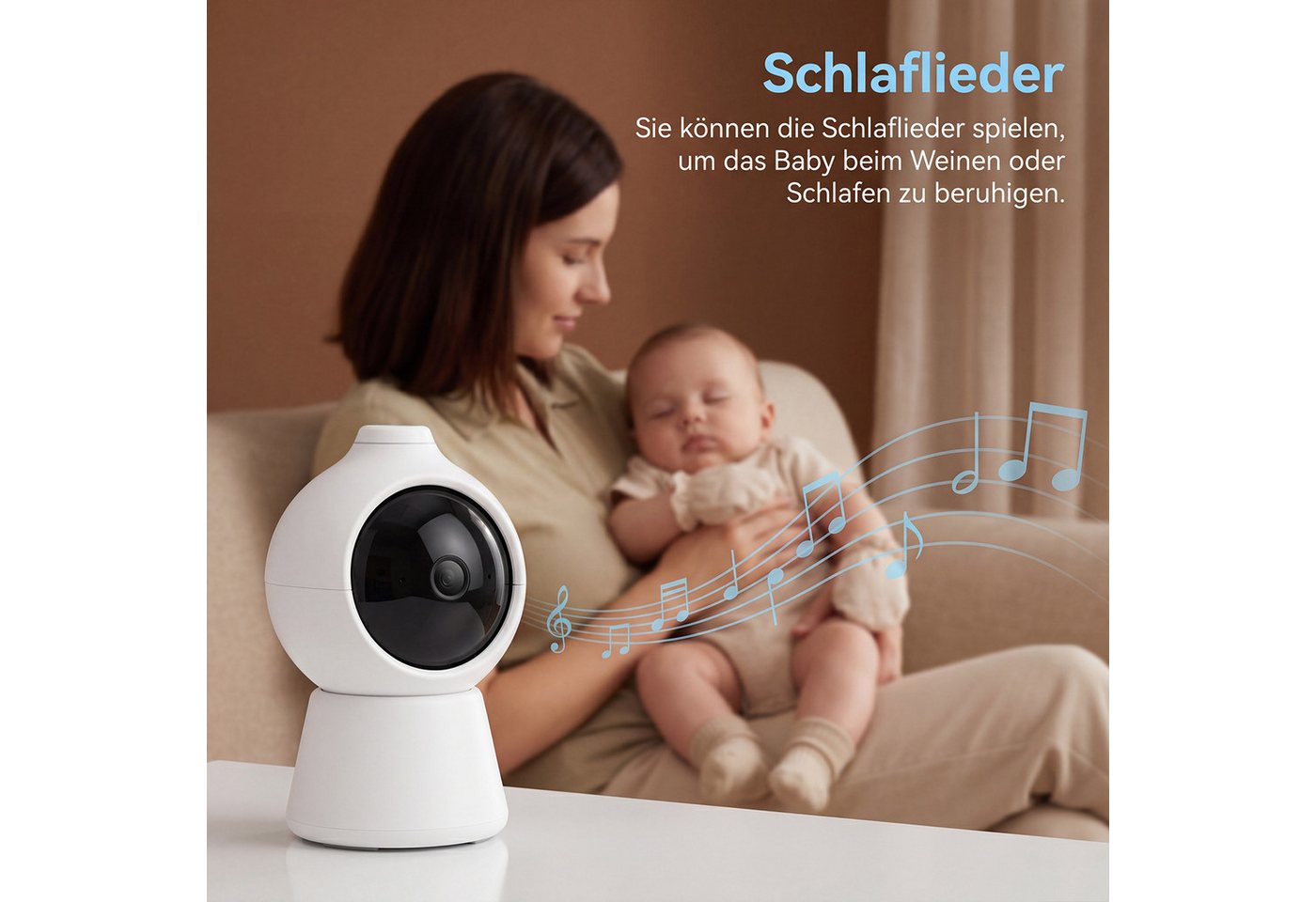 oyajia Babyphone Babyphone mit Kamera, Video Baby Monitor, Video-Babyphone, Infrarot-Nachtsicht, Temperaturanzeige, Schlaflieder, Zwei-Wege-Audio, Gegensprechfu – Bild 2 von 5