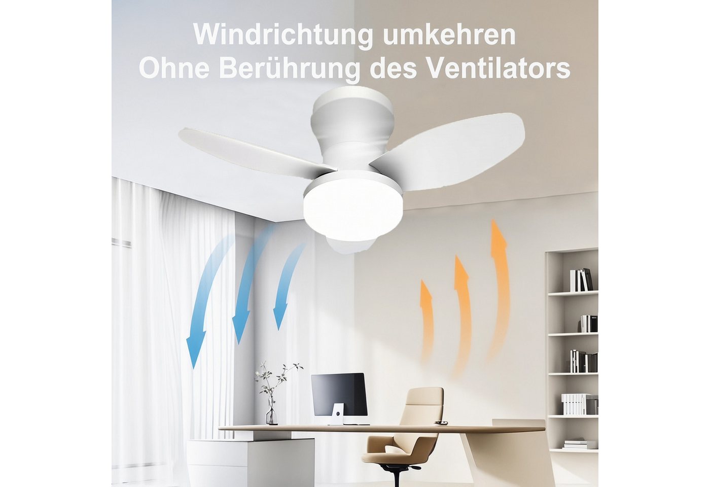 oyajia Deckenventilator 70W 5 Flügeln Deckenventilator mit Beleuchtung,LED Deckenleuchte 110cm, Dimmbare Deckenleuchte mit Fernbedienung für Schlafzimmer, Wohnz – Bild 5 von 5