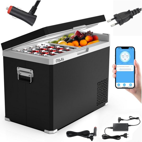 oyajia Elektrische Kühlbox Kompressor Gefriertruhe mobiler Kühlschrank, Kühltruhe, Gefrierbox, 40 l, Dual-Zone (20°C bis +20°C), 12V/24V/230V, APP Steuerung, Tr