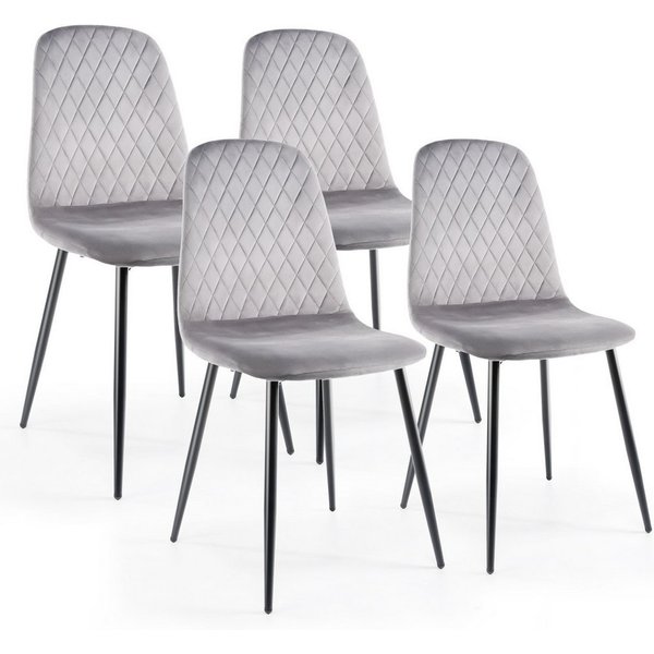 oyajia Esszimmerstuhl Stuhlset – Polsterstühle, Moderner Küchenstuhl. Samt (Metallgestell, 4 St), Küchenstuhl, Samt,Polsterstuhl, bis 150 kg, ERGONOMISCHES DESI
