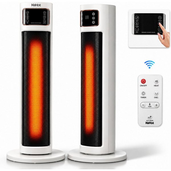 oyajia Heizlüfter 2000W Keramik PTC, Thermostat, Oszillation, Überhitzungs- & Kippschutz, energiesparend leise, 12H Timer, Fernbedienung,Schlafzimmer Badezimmer